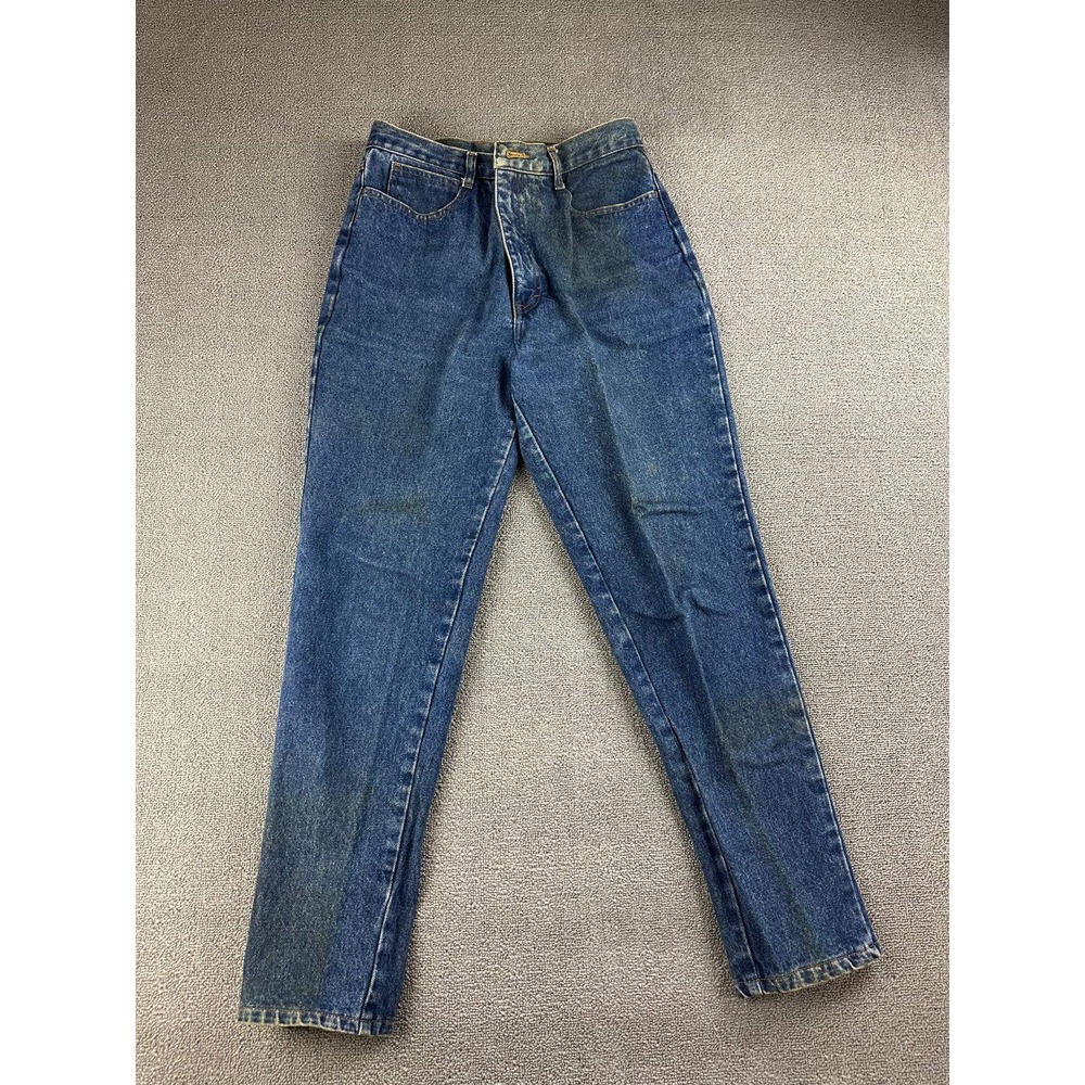 Vintage Jordache Jeans Women 12 Blue Green Label‎ Tapered Denim USA Made Zip Hem